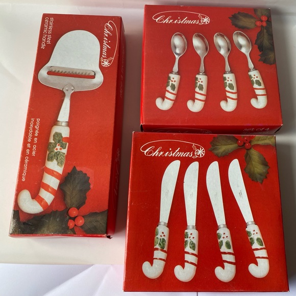 Stainless Steel Christmas Spoon, Knife and Cheese plane utensils - Picture 1 of 6